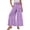 248#Purple, variant on Womens Boho Print Palazzo Pants Elastic High Waisted Ties Ruffle Hem Wide Leg Lounge Pants with Pockets Light pink M