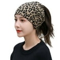 thumbnail image 2 of Riguas Unsiex Fall Winter Hat Hip Hop Colorful Letter Print Soft Elastic Anti-slip Regular Fit Dual Use Windproof Ponytail Hole Cycling Neck Warp Neck Warmer, 2 of 7