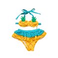 thumbnail image 1 of Pudcoco Little Girls Split Swimsuit Cute Suspender Top Flouncing Shorts, 1 of 9
