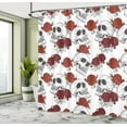 thumbnail image 5 of Ambesonne Halloween Shower Curtain, Roses Gothic Skull, 69"Wx70"L, Grey, 5 of 5