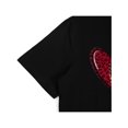 thumbnail image 4 of Camiseta informal de algodón de manga corta con estampado de corazón de leopardo para San Valentín para mujer, cuello redondo, 4 of 6