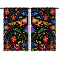 thumbnail image 5 of Mexican Stripes Bird Kitchen Curtains Cafe Curtains for Bathroom Dining Room Living Room Pocket Window Drapes 2 Panels Set 27.5"x39", 5 of 5