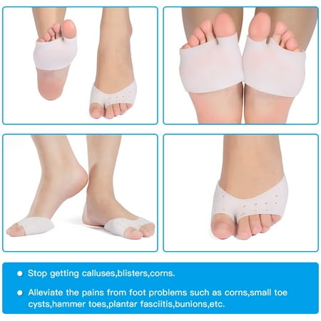 Foot Pain Relief Gel Half Toe Sleeves Bunion Cushion Forefoot Pads for man and
