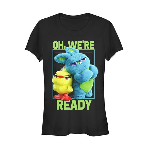 Junior's Toy Story Ducky & Bunny Ready Pose Graphic Tee Black Large