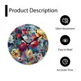 thumbnail image 4 of 12 Inch Wall Clock Battery Operated Silent Clock Decorative for Office, Kitchen, Outdoor, Living Room，Flower Beautiful and Tropical Bouquets Adorable, 4 of 4