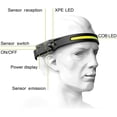 thumbnail image 3 of Linterna frontal LED recargable COB con sensor de movimiento, paquete de 2, resistente al agua, ligera, para correr, ciclismo, camping, pasear perros., 3 of 5