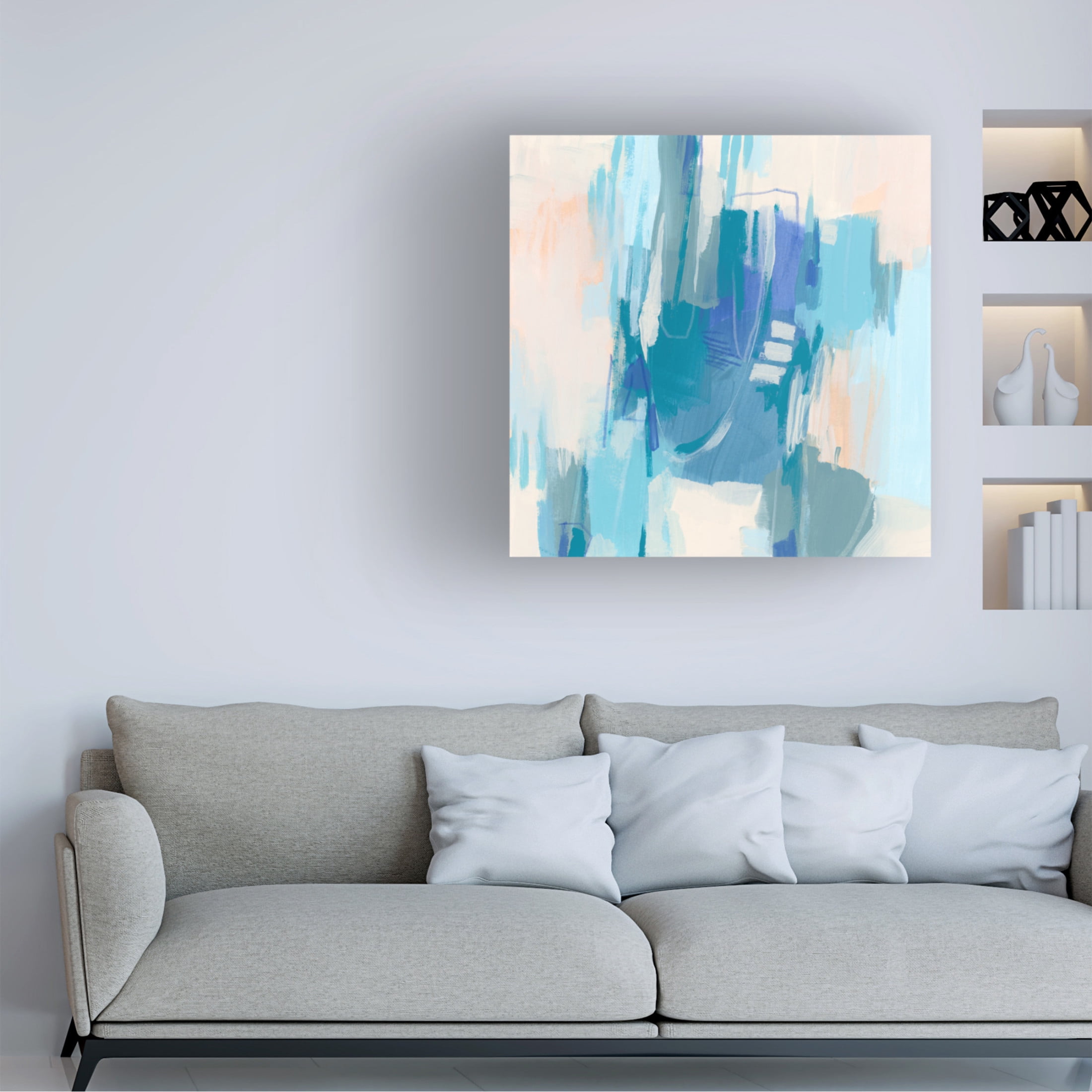 Trademark Fine Art June Erica Vess Azure Margin I Canvas Wall Art