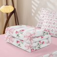 thumbnail image 5 of Homewish Vintage Flowers Floral Zipper Twin Comforter Sets with Fitted Sheet and 2 Pillowcases,Pink Princess Bowknot Zipper Bedding Set For Girls Kids,Reversible,4-Piece, 5 of 7