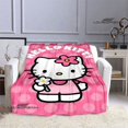 thumbnail image 4 of Manta estampada Hellos Cat Kitty, manta suave y acogedora de franela, manta cálida para niños, manta bonita, manta de picnic, regalo de cumpleaños, 4 of 4