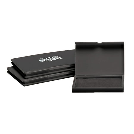 Psa Black Stamps - School Smart Foam Rubber Pre-Inked Stamp Pad, 3 L x 4 W in, Black