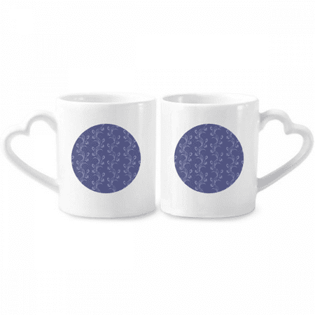 

Hand Painted Tulip White Flower Couple Porcelain Mug Set Cerac Lover Cup Heart Handle
