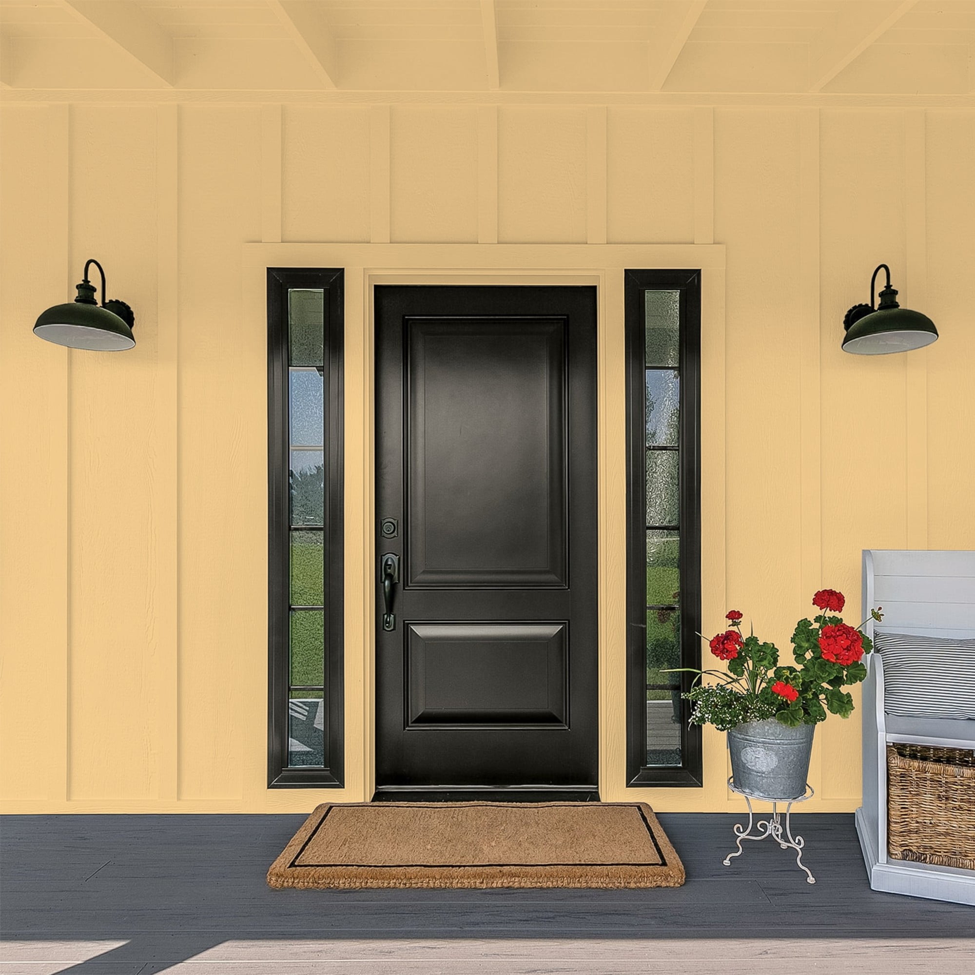 Glidden Fundamentals Honey Bunny / Yellow, Flat Exterior Paint, 1 Gallon