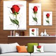 thumbnail image 2 of Designart - Rose Rouge Dessiné à la Main - Imprimé d'Art sur Toile Floral, 2 of 2