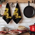 thumbnail image 6 of Dragon Flames Kitchen Towels Set of 3, Yellow Dragons Abstract Modern Art Absorbent Dish Towels for Kitchen, Microfiber Hand Towel, Quick Drying Tea Towel for Cleaning Decorative Dishcloths, 6 of 7