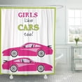 thumbnail image 1 of ABPHQTO Race Girls Like Cars Too Pink Cortina de ducha de dibujos animados 160x180 cm, 1 of 1