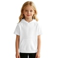 thumbnail image 3 of Bysome Boys Hoodies Solid Color Short Sleeve Hooded Tops Autumn Thermal Boys Sweatshirts Size 5-6 Years White, 3 of 6