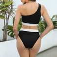 thumbnail image 5 of Bathing Suit for Women Wycnly Womens Bikini Sets Womens Two Piece Swimsuits One Shoulder Fashion Color Block High Waist Swimwear Ladies Girls Athletic Swimsuits Beachwear, 5 of 5
