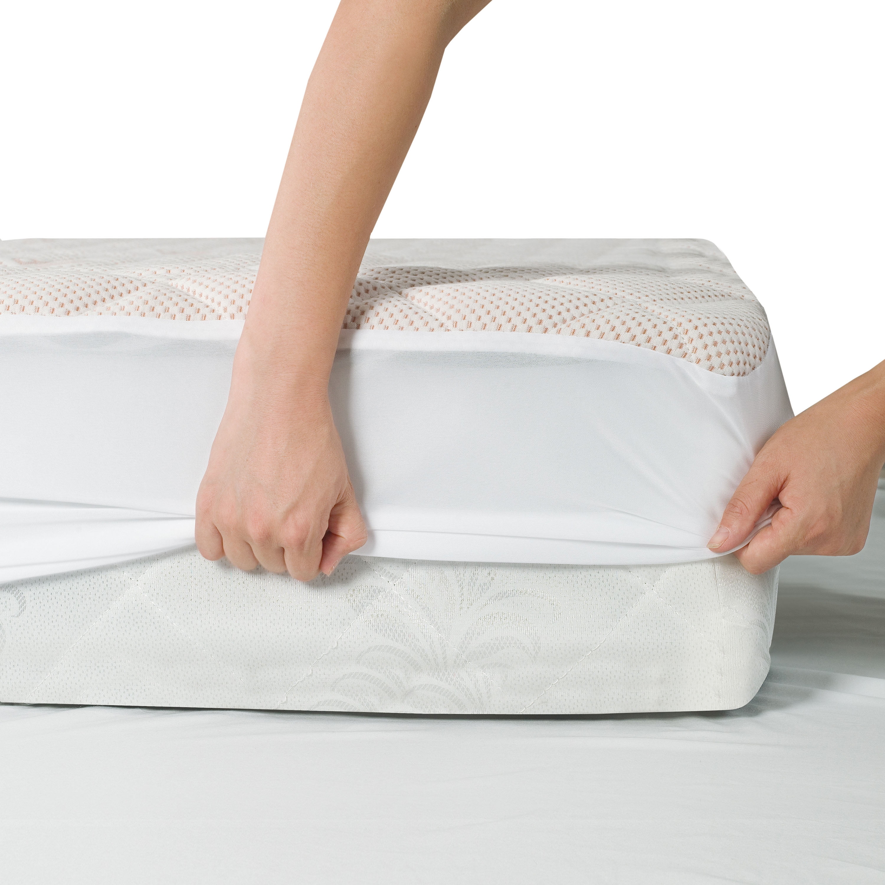 All-in-One Copper Effects Antimicrobial Fitted Mattress Pad, Queen