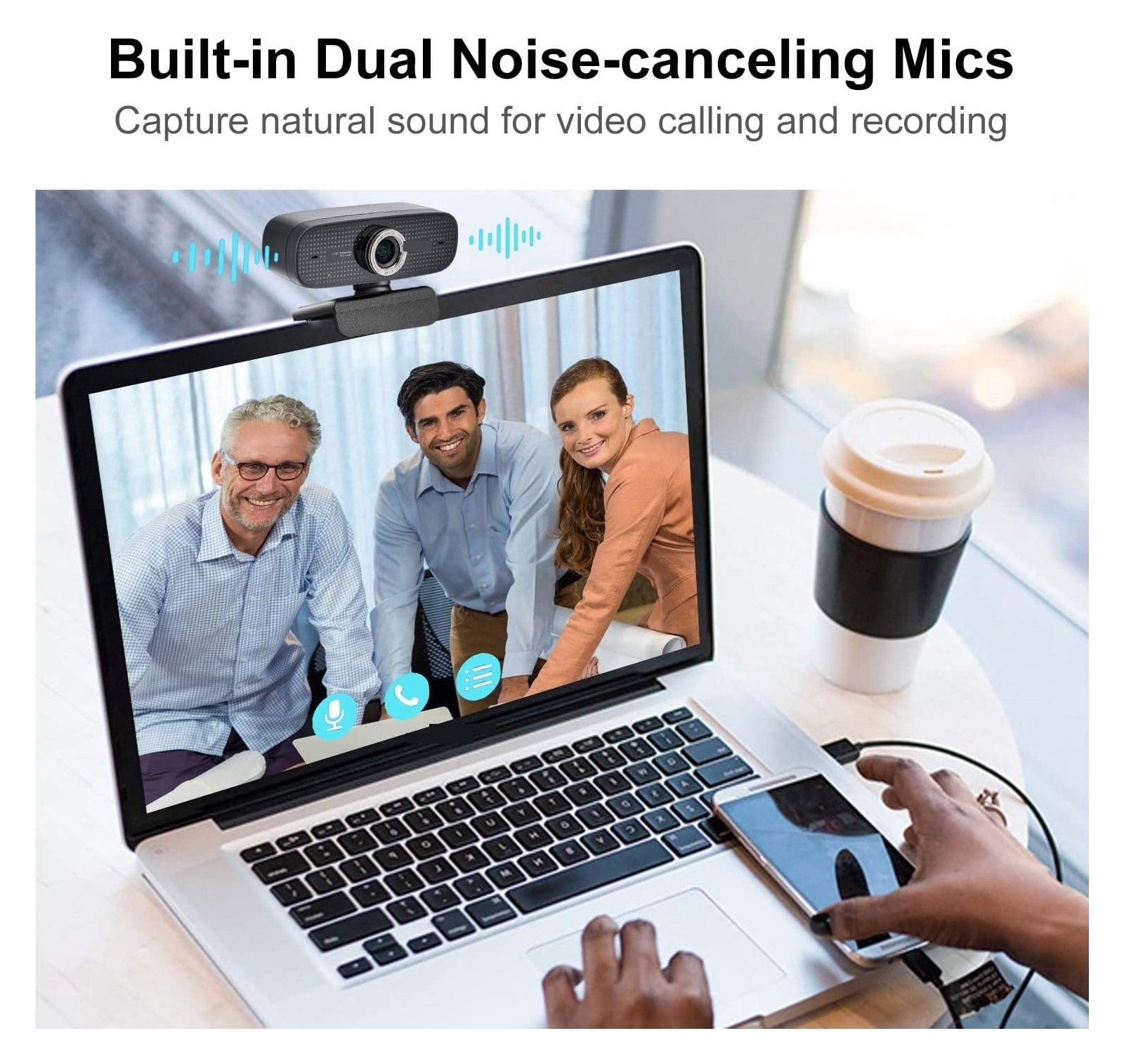 1080P Full HD Webcam With Noise Reduction Mic Built-in Microphone Camera Streaming For Conferencing, Live Streaming, Recording ,HD Video