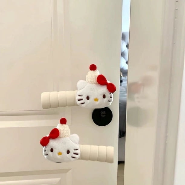 Sanrio dibujos animados Hello Kitty manija de puerta cubierta inteligente niños anticolisión medidas antiestáticas cubierta protectora decorativa