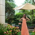 thumbnail image 5 of Vestido Casual para Mujer Verano Correa De Espagueti Ajustable Escalonado Sin Espalda Volantes Recortados Sueltos （Naranja）,XL, 5 of 5