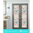thumbnail image 5 of Window Privacy Film Vintage Spring Stained Glass Window Film Decorative Sun Block Window Cover Rustic Summer Blue Butterfly Pink Floral Window Clings Static Adhesive Sticker for Bathroom 29.5"x118", 5 of 7