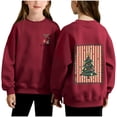thumbnail image 2 of Cowsor Chandails en Molleton pour Filles Enfants Mignon Graphique Col Rond Chandail Tops Xmas Manches Longues Chemises de Vacances, 2 of 7
