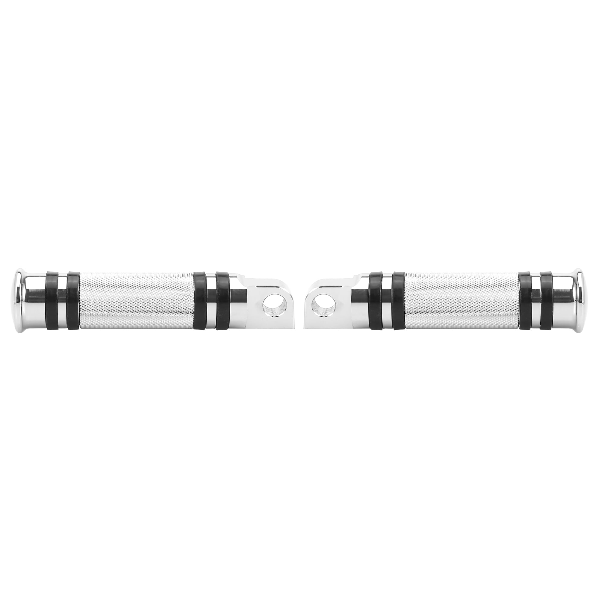 Unique Bargains 2pcs Motorcycle Mount Foot Pegs Foot Rest Silver Tone Aluminum Alloy 10mm