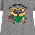 thumbnail image 3 of Instant Message - Cat Christmas Present - Toddler & Youth Girls Fleece Dress, 3 of 6