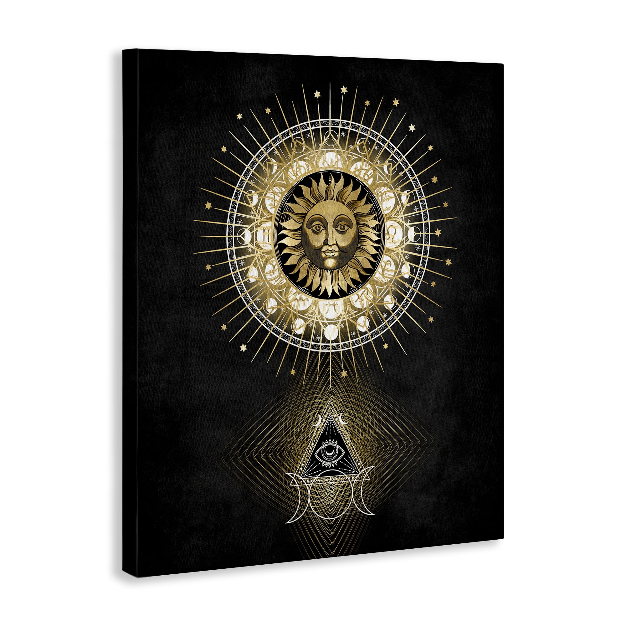 Stupell Industries Astral Symbols & Sun Astrology & Stars Painting Wrapped Canvas Art Print Wall Art, 16 x 20