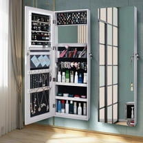 SalonMore Mirrored Jewelry Cabinet Armoire Organizer Over Door and Wall Mount
