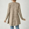 thumbnail image 6 of Womens Long Sleeve Cardigans Lightweight Fleece Tie Front Tunic Tops Comfy Fall Casual Outwear Cardigan Beige, M, 6 of 7