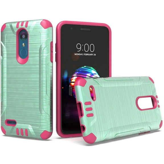 GSA Armor Brushed Hybrid Teal & Hot Pink Case for LG K30 K10 2018 Harmony 2