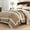 Dark Brown & Beige & Khaki Stripe, variant on Bedduvit 100% Cotton Queen Size Quilt Set, Light Gray Brown Black Striped Lightweight Fall Queen Quilt Bedspread, Modern Breathable Comforter Bedding Set for All Season, 3-Piece (Grey, 98"x90")
