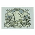 thumbnail image 1 of Vintage Boat Cutting Board, Courage Theme with Old Ornamental Ship with Roses Birds Anchor Windrose, Decorative Tempered Glass Cutting and Serving Board, Small Size, Beige and Grey, by Ambesonne, 1 of 1