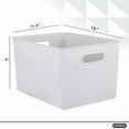 thumbnail image 3 of Superio 22L Large White Smoke Ribbed Storage Bin with Lid, Plastic (2 Pack), 3 of 7
