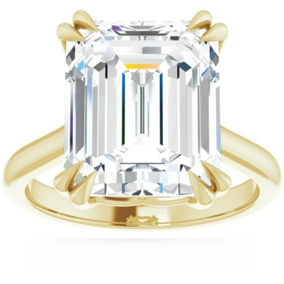 Pompeii Certified 5Ct Emerald Cut Diamond Designer Engagement Ring Lab Grown 14k Gold
