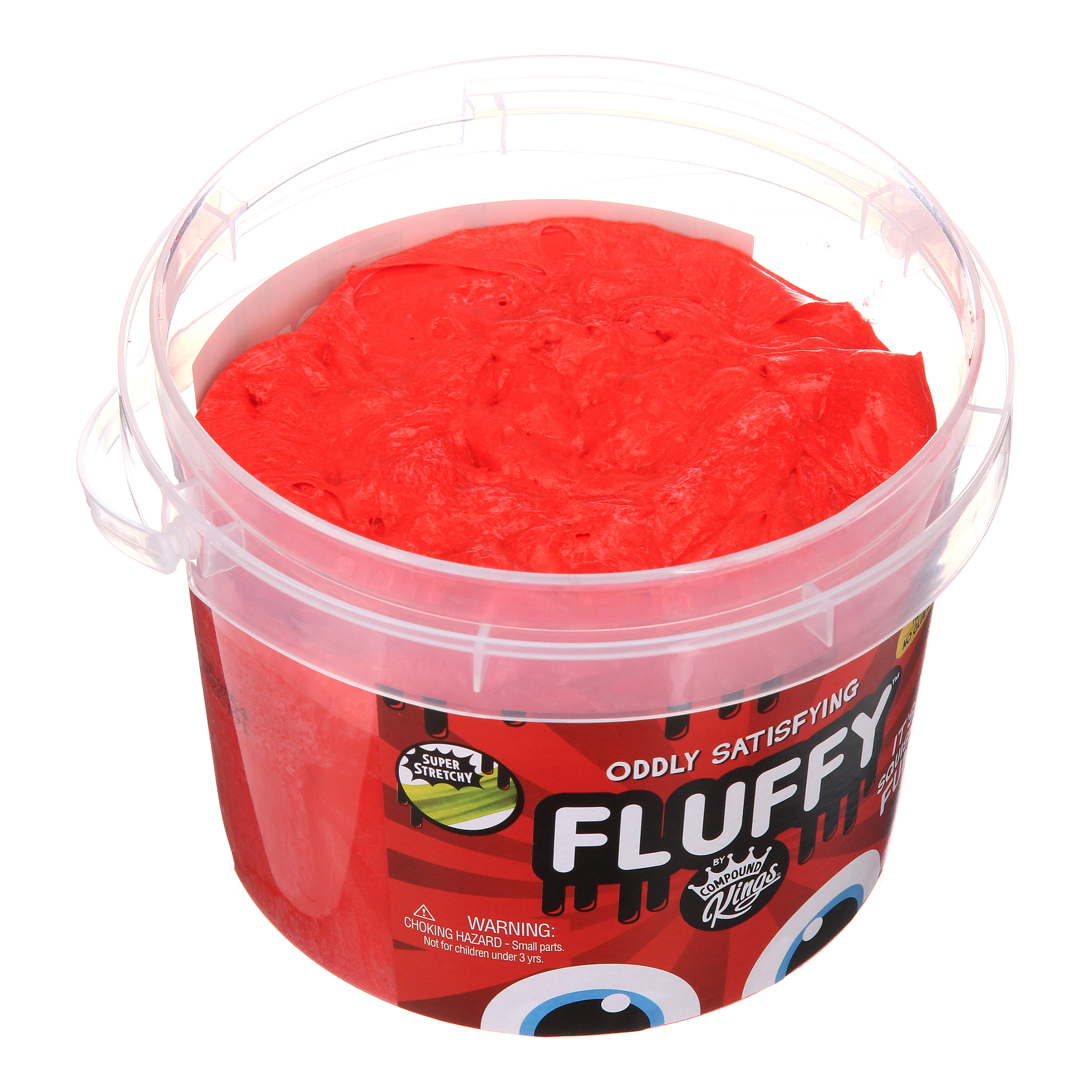 NEW Compound Kings FLUFFY Super Stretchy Slime Red w/ Glitter 3 lb Bucket 
