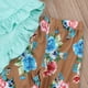 thumbnail image 5 of Camisas bonitas para niñas pequeñas, túnica con volantes, manga 3/4, pantalón elástico floral, banda para el pelo con lazo XBTCLXEBCO Verde, 4-5 años, 5 of 6