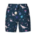 thumbnail image 4 of Lsque Mens Swim Trunks Space Dinosaur Pattern - Bathing Suit Compression Liner - Beach Swim Shorts Swimwear - (S-3XL) - Stretch Quick Dry -Medium, 4 of 9