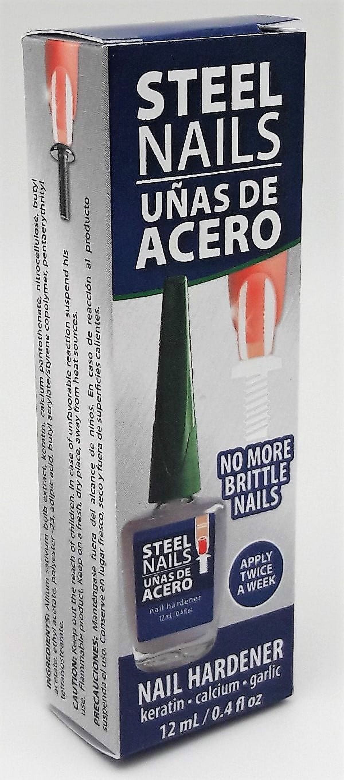 Amen Steel Nail Hardener 0.40 oz with Calcium, Biotin and Garlic, No More Brittle Nails,