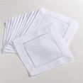 thumbnail image 1 of SARO 6300.W6S Serviette à Cocktail Carrée 6 Po. Ourlet Classique Blanc - Ensemble de 12, 1 of 4