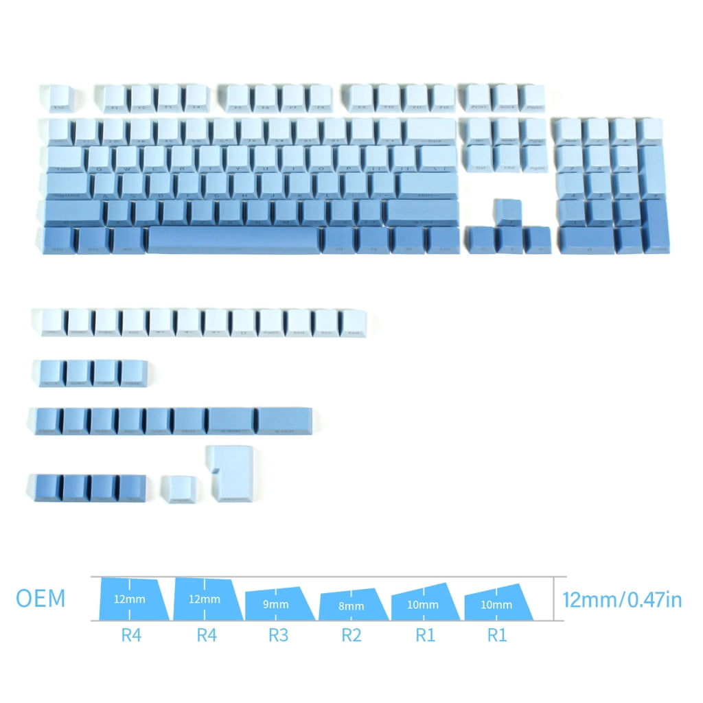 Ergonomic Keycaps in Fade Color 134PCS Keycap Set OEM Height for Mechanical Keyboard Enthusiasts