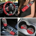 thumbnail image 3 of Yuyamidu Ladybug Car Seat Covers Front Rear Full Set Cute Car Floor Mats Steering Wheel Cover Seat Belt Pads Coasters Handbrake Cover Set, 15 PCS, 3 of 6