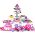 thumbnail image 1 of Sophia's Ultimate Dessert Tea Party Set de 64 piezas para muñecas de 18 pulgadas, rosa y morado, 1 of 5