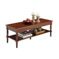 thumbnail image 2 of Coffee Table with Shelf 48 Living Room Centerpiece Beveled Top & Carved Legs, 2 of 7