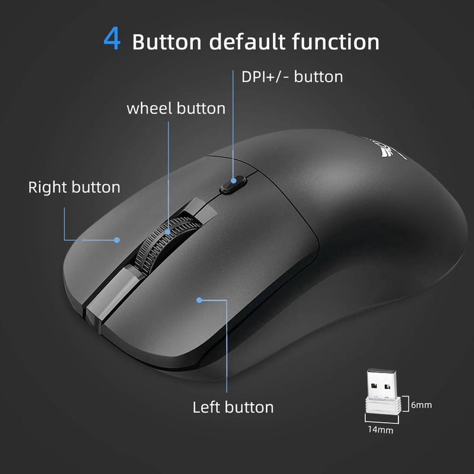 2.4G Wireless Mouse 3 Levels 1600 DPI Gaming Mouse Office Optical Mouse Ergonomic Mouse Mice for PC Computer Laptop Macbook