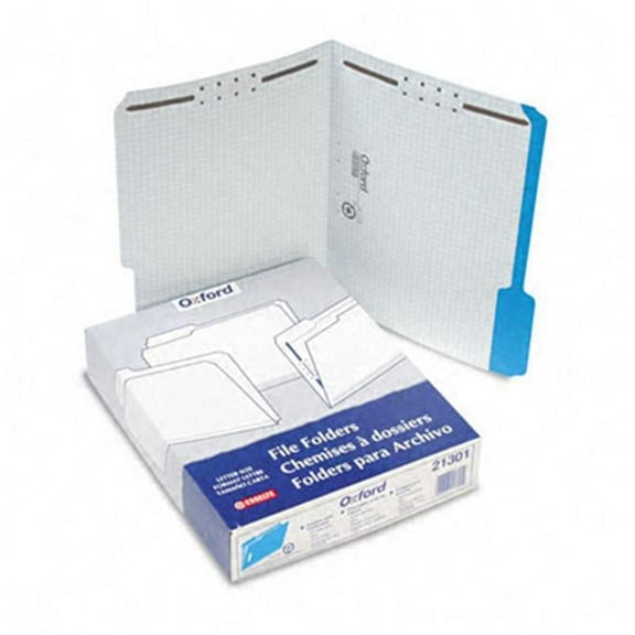 Esselte Pendaflex Folders With Embossed Fasteners 1/3 Cut Top Tab Letter Blue 50/Box