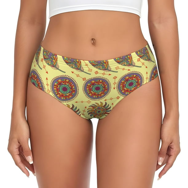 Balery Bohemia Ropa Interior de Algodón para Mujer con Dibujo – Braguitas Cómodas y Elásticas, Estilo Clásico-Medium
