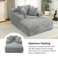 thumbnail image 4 of Full- compressed Chaise Lounge Sofa Bed 48.8" Upholstered Sofa Couch with Removable Pillows, Modern Sleeper Sofa for Living Room and Bedroom, Grey, 4 of 9